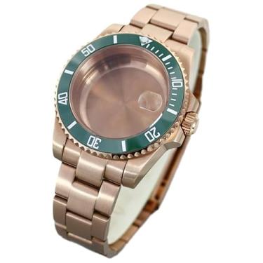 Imagem de Caixa de aço para relógio de 40 mm, moldura de cerâmica de vidro safira para movimento Seiko NH35 NH34 36 2824 Miyota8215, Tampa inferior sólida 3, For Miyota8215 8205 Movement, Caixa de relógio de