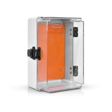 Imagem de Caixa Painel Elétrico Quadro Comando Plastico 25X16X12Cm Cinza Tampa Transparente IP54