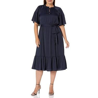 Imagem de City Chic Women's Apparel Vestido feminino plus size Felicity, Azul marino, 25 Plus Size