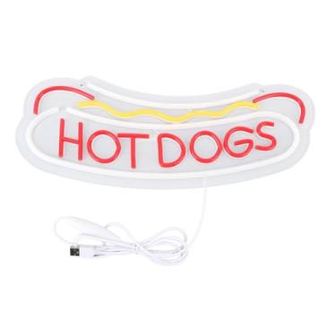 Imagem de Sinal de néon de cachorro quente acrílico tira de luz led vibrante atraente ferramenta de marketing para restaurantes de comida rápida lojas de comida diner decoração