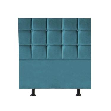 Imagem de Cabeceira Estofada Cama Box Solteiro 90cm Espanha Suede Azul Turquesa- Mabe Magazine