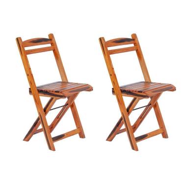 Imagem de Kit 2 Cadeiras Dobrável Em Madeira Maciça Ypê Conforto E Estilo Para Uso Externo Cerejeira