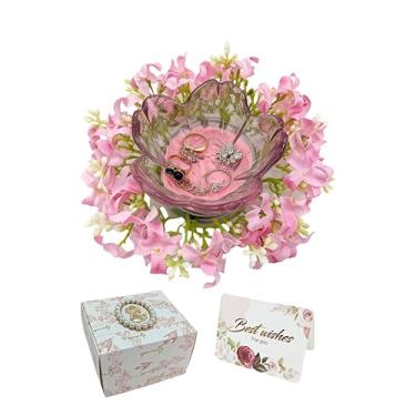 Imagem de Pinsjar Mini anel de flor, bandeja de armazenamento de joias, suporte de anel para penteadeira, mesa de cabeceira, decoração de banheiro de quarto, lindo presente de aniversário de Natal para mulheres