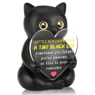 Imagem de FTONENI Presente de decoração de mesa de incentivo de gato preto para colega de trabalho, professor, enfermeira, Sometimes You Forget You're Awesome Appreciation - FDD609