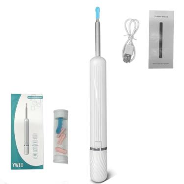 Imagem de Limpa Ouvidos Visual com Câmera HD, Conector Wi-Fi, Ponta Giratória 360°, Luz LED, para Uso Adulto e Infantil, Branco