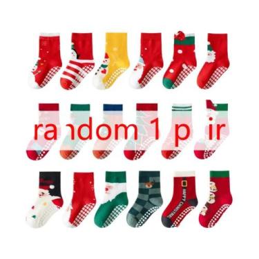 Imagem de Meias De Algodão Para Crianças De Natal Antiderrapantes, Conjunto De M