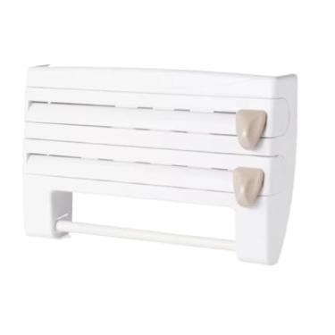 Imagem de Suporte Para Cozinha 4 Em 1 Papel Toalha PVC Papel Alumínio Gancho Para Utensílios