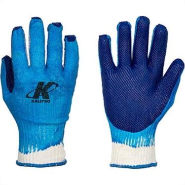 Imagem de Luva Malha Kalipso Bluegrip Palma Emborrachada M Par - Kit C/12