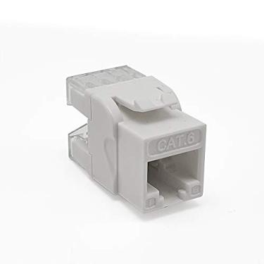 Imagem de PlusCable Keystone RJ45 LA-K62 CAT6 branco Dual IDC Angulação de 180Graus Padrão 110 Formato T568A/B padrão 110 IDC para condutores de 22 a 26 AWG