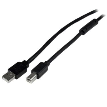 Imagem de StarTech. com cabo USB 2.0 A para B ativo de 20 m / 65 pés – Cabo USB longo de 20 m – 1 USB A (M), 1 USB B (M) – Preto (USB2HAB65AC)