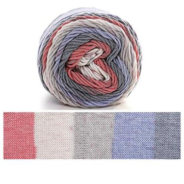 Imagem de Cicilin 4 peças de fio de crochê de 100 g, fio de mistura de algodão confortável, fio de tricô multicolorido, fio de tricô à mão, fio de crochê (cor 21)
