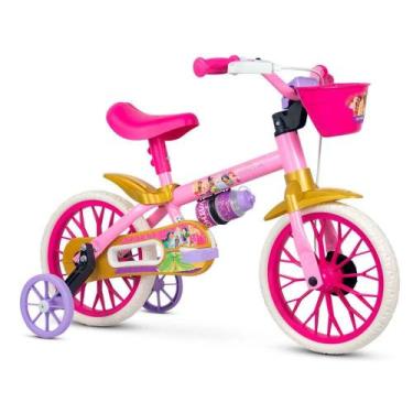 Imagem de Bicicleta Infantil Princesas Aro 12 Com Rodinhas Nathor De 3 A 5 Anos