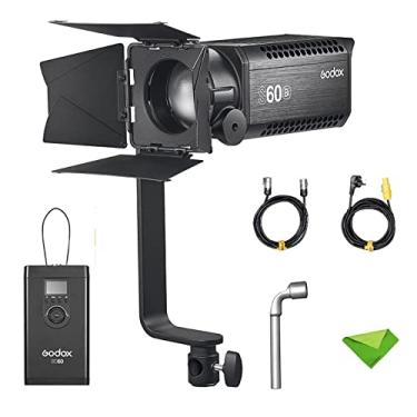 Imagem de Godox S60 Bi 77W Focusing Bi-Color Led Video Light With Barn Door, Cct 2800-6500K Cri ?96 Tlci ?97, 8 Fx Light Effects, App/2.4G Wireless/Dmx Control For Interview, Portrait, Still Life Photography