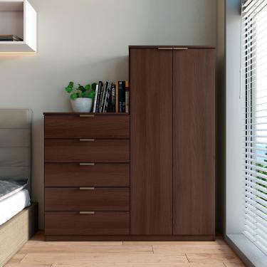 Imagem de Cômoda Sapateira Bartira Roma com 2 Portas e 5 Gavetas - 122cm de largura