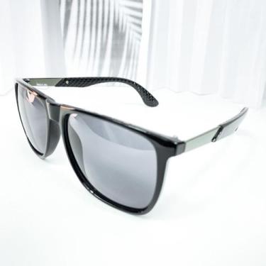 Imagem de Óculos De Sol Quadrado Haste Com Detalhe Metal E Textura Interna Moder