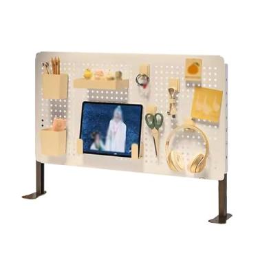 Imagem de Painel Porta-Ferramentas Pegboard de armazenamento de mesa de estudo, minimalista, armazenamento de mesa para pequenos itenspegboard de metal (Color : White, Size : Medium-large)
