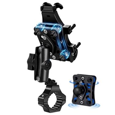 Imagem de ZIDIYORUO Suporte de telefone antivibração para UTV/SXS off-road Riding, suporte de celular resistente de alumínio com uma mão, de iPhones ou celulares de 4,7 a 18 cm em gaiola