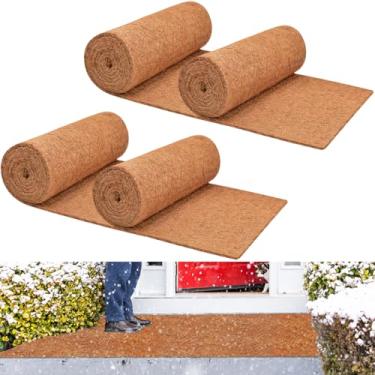 Imagem de ZeeDix Pacote com 4 tapetes antiderrapantes de gelo e neve - 40,6 x 203,2 cm, tapetes de neve para uso externo, tapete de fibra de coco natural para jardim, porta da frente, escadas, varanda ao ar livre para caminhadas mais seguras