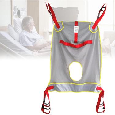 Imagem de Eslinga de elevação de paciente, eslinga de cinto de transferência com 4 talabartes ajustáveis ​​e alça, eslinga de elevação de corpo inteiro de transferência para serviços pesados ​​para ho