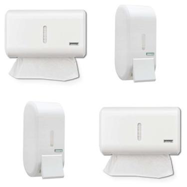 Imagem de Kit 2 Dispenser Papel Toalha + 2 Saboneteira 400 Ml Compacto Urban Bra