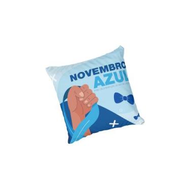 Imagem de Almofada com enchimento Novembro Azul Mão Prevenção - Core Decore