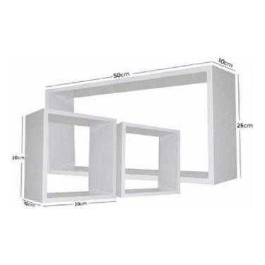 Imagem de Kit 3 Nichos Mdf 15mm Branco Sala Quarta Banheiro Decoração - Marcenar