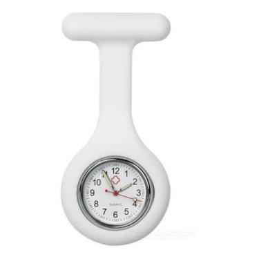 Imagem de Relógio Lapela Silicone Enfermagem - Broche,  Branco