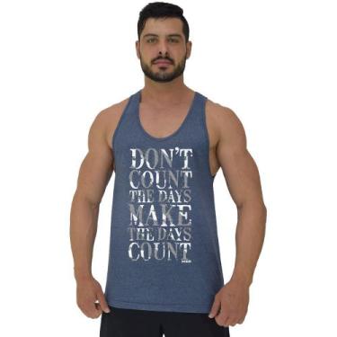 Imagem de Regata Menos Cavada Masculina MXD Conceito Don't Count The Days, Azul 
