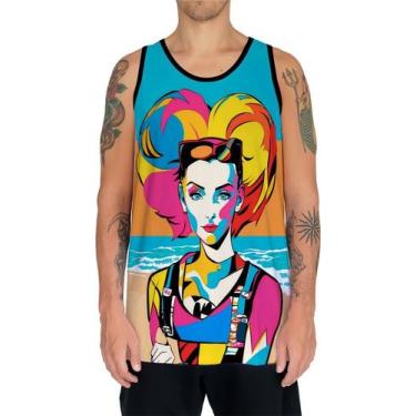 Imagem de Camiseta Regata Tshirt Estampa Mu.lher Loira Pop Art Moda 4 - Enjoy Sh