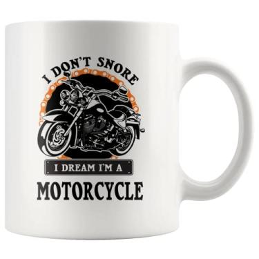 Imagem de Panvola I Don't Snore I Dream I'm A Motorcycle Gifts For Biker Rider Motor Bike Lover For Dad Uncle Brother Boyfriend from Girlfriend Wife Mom Pathers Day Caneca de café cerâmica (325 ml)