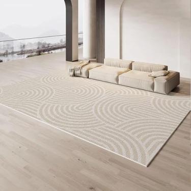 Imagem de Listrado Creme Carpete Bege Marrom Decoração Sala de Estar Tapetes Luxo Minimalista Tapetes Fácil Limpeza Conforto Quarto Tapetes,YHT142,B,180x280cm