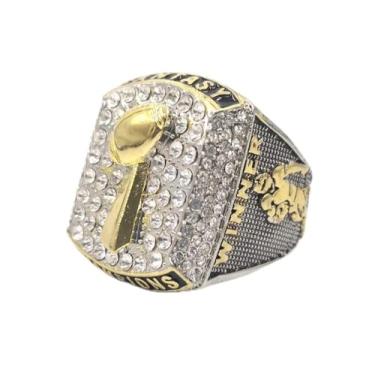 Imagem de Troféus tridimensionais de anéis de prata e ouro do campeonato de futebol de fantasia