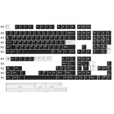 Imagem de Conjunto de teclas WOB de 163 teclas WOB Cherry Doubleshot adequado para ISO ANSI 95% 75% 65% 60% teclado mecânico Cherry Mx Gateron Switches