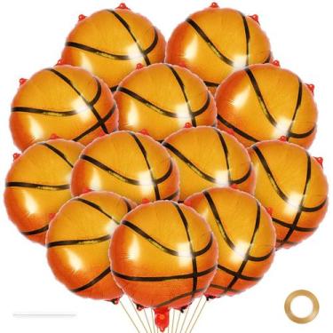 Imagem de Balões de Basquete YOTHORN - 12 Folhas de 18 Polegadas para Festa