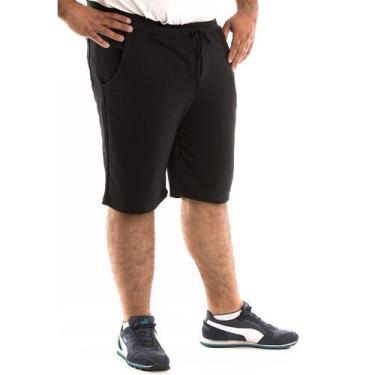 Imagem de Bermuda Moletom Plus Size 2201 - Konciny confecções, Preto, G1