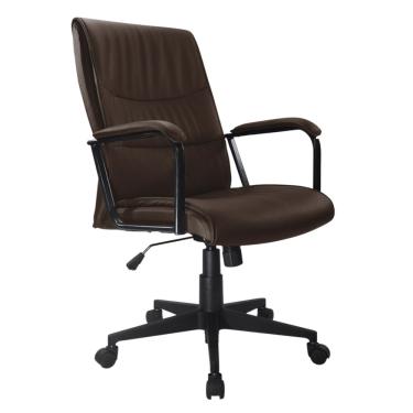 Imagem de Cadeira de Escritório Giratória Base Preta Presidente Eataly Martiflex Marrom