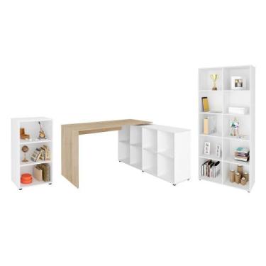 Imagem de Conjunto Escritório Completo Ingolstadt Carvalho Branco - CasaH