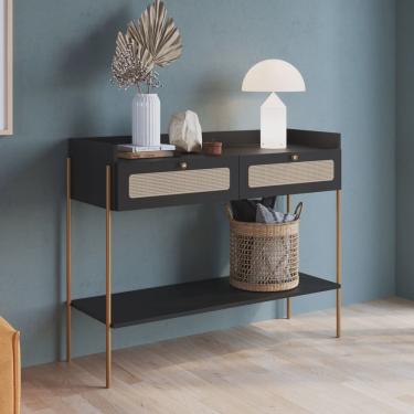 Imagem de Aparador 2 Gavetas 103cm Palhinha Pé Metal Oslo