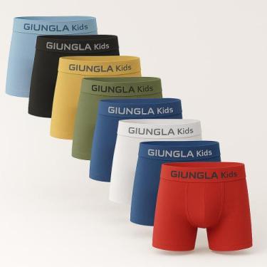 Imagem de  Kit 5 Cuecas Boxer Infantil Giungla  Microfibra Premium  Lisas e de P