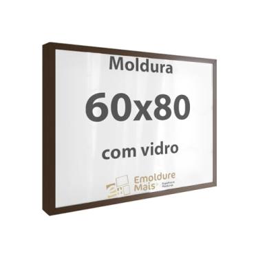 Imagem de Moldura caixa alta para Quebra Cabeça Cabeca 80x60 1500 peças Com Vidro para Quadro Puzzles Ravensburger cor Marrom