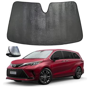 Imagem de ZOIBV Para-brisa para Toyota Sienna L LE SE XLE Limited Van Minivan 2021-2024 - 5 camadas bolha dobrável frontal viseira acessórios - bloqueia calor e raios UV