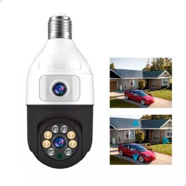 Imagem de Câmera Lâmpada Dupla Lente Segurança Wifi Noturna - Bivolt