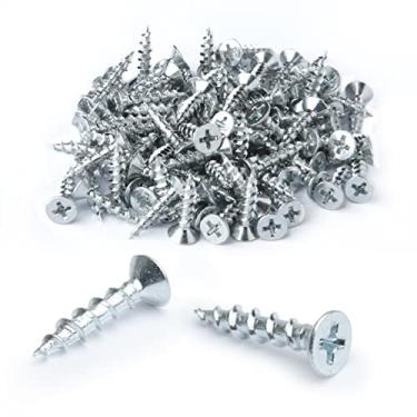 Imagem de Parafuso de madeira Phillips Powertec de cabeça plana com fio profundo de níquel (design banhado a zinco), #8 x 3/4", Zinc