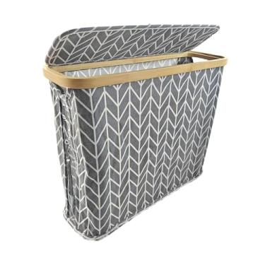 Imagem de WeiLaiKeQi Cesto de papel higiênico, organizador de papel higiênico, recipiente de armazenamento coberto, caixa de armazenamento dobrável com tampa para armário, Style C