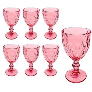 Imagem de Jogo De 6 Taças 325ml Vidro Cristal Luxx Ellegance Pink