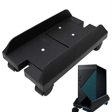 Imagem de Suporte para CPU, suporte de torre de PC de mesa móvel com rodinhas, suporte para mainframe de PC de chão, largura ajustável, suporte universal para PC, suporte de CPU