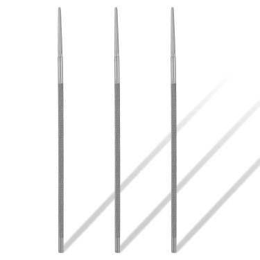 Imagem de 3 peças de arquivo de motosserra, aço de alto carbono 7/32, lixa de motosserra redonda profissional de 5,5 mm, afiador de corrente para motosserras tipos correntes (7/32 polegadas, cinza metálico)