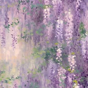Imagem de Rosa roxo lavanda flores pintura a óleo abstrato papel de parede para contato papel de parede vintage vinil adesivo em papel de parede para quarto, banheiro, armário de cozinha adequado para