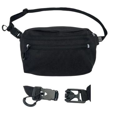 Imagem de EOT Wellness Pochete adaptável, bolsa tiracolo e cintura adequada para artrite com fivela magnética FidLock, serve para andadores, andadores e cadeiras de rodas, Preto, Bolsa transversal adaptável e