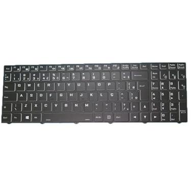 Imagem de Teclado retroiluminado para notebook para CLEVO N141CU N150 N150ZU N151ZU N152ZU N150CU N151CU N152CU Brasil BR Moldura preta